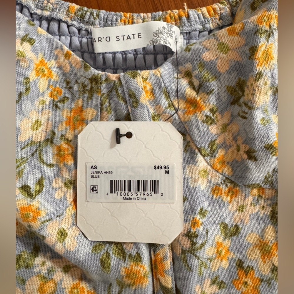 NWT Altar’d State Floral Crop Top in Blue, Yellow, and Orange - Picture 6 of 6